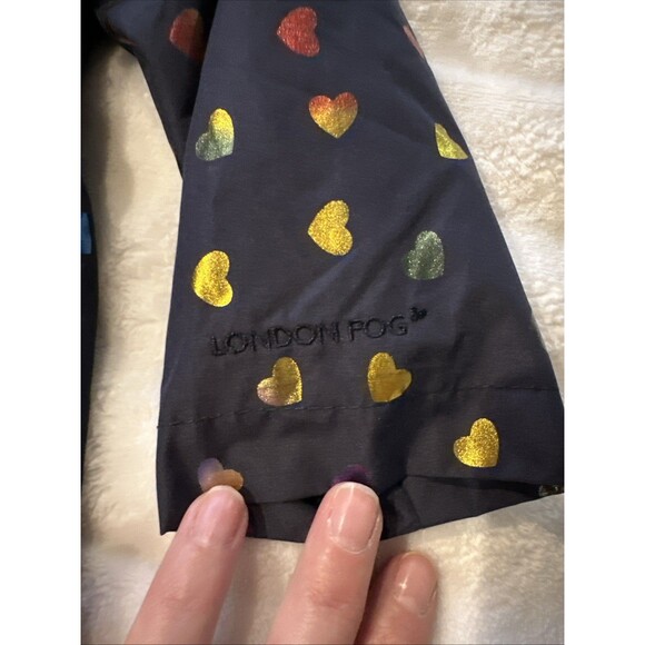 London Fog 2T Baby Toddler Coat Metallic Finish Hearts Hood Warm Black Girls - Picture 6 of 16